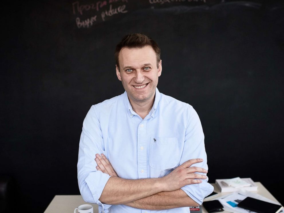 PHOTO: Russian politician Alexei Navalny in his office on April 11, 2017 in Moscow.