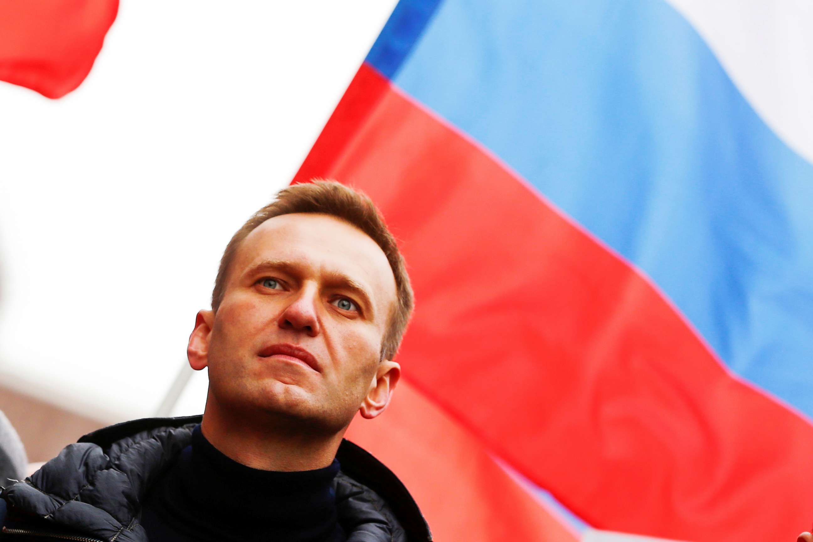 PHOTO: Russian opposition leader Alexei Navalny takes part in a march in Moscow, Feb. 24, 2019.