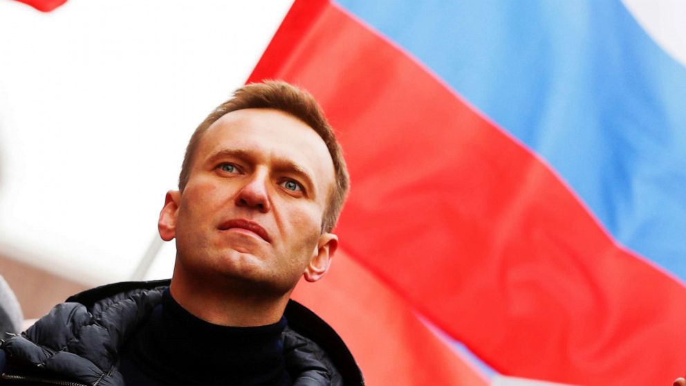 PHOTO: Russian opposition leader Alexei Navalny takes part in a march in Moscow, Feb. 24, 2019.