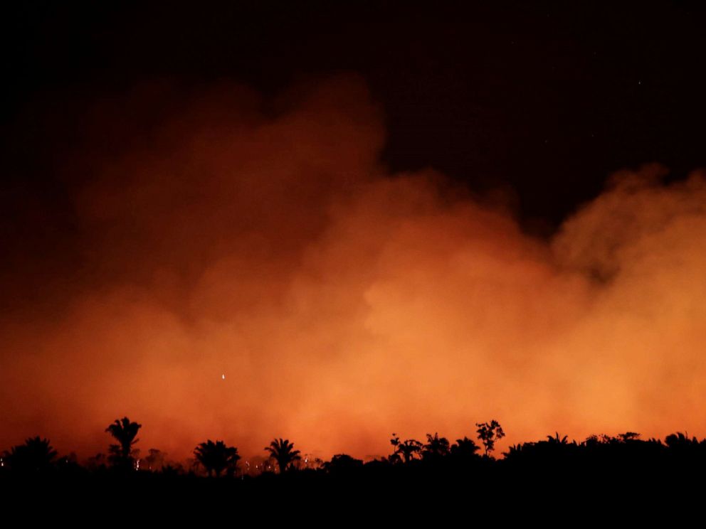 PHOTO: Smoke billows during a fire in an area of the Amazon rainforest near Humaita, Amazonas State, Brazil, Brazil August 17, 2019.