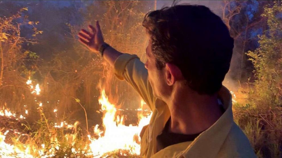 PHOTO: ABC News' Matt Gutman reports on the fires engulfing the Amazon, August 2019.