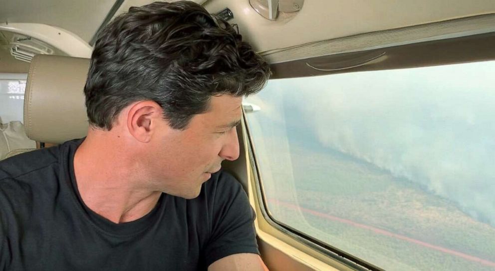 PHOTO: ABC News' Matt Gutman reports on the fires engulfing the Amazon, August 2019.