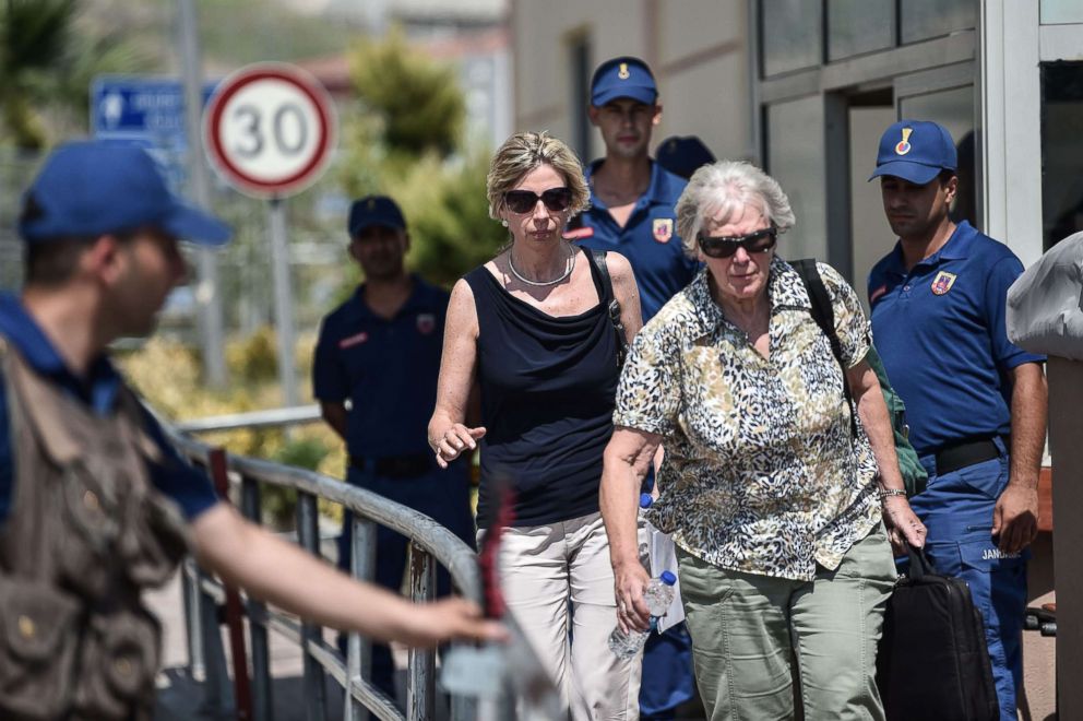 PHOTO: Norine Brunson, wife of US pastor Andrew Brunson who is detained in Turkey for over a year on terror charges, leaves after the trial of her husband, in Aliaga, north of Izmir, on July 18, 2018.