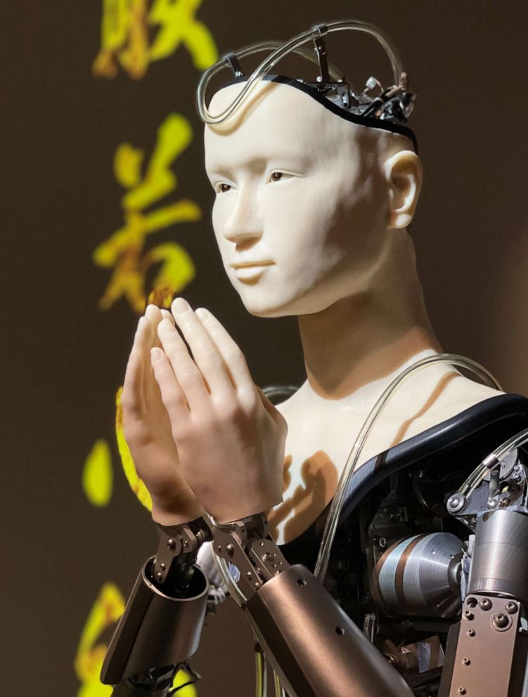 PHOTO: Mindar folds his hands to pray in Kyoto, Japan.