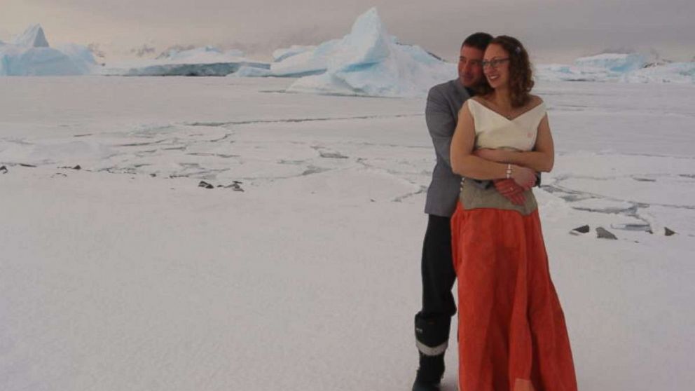 Polar field guides Tom Sylvester and Julie Baum were married at the British Antarctic Survey’s (BAS) Rothera Research Station, July 15, 2017. This was the first official wedding to take place in the British Antarctic Territory.