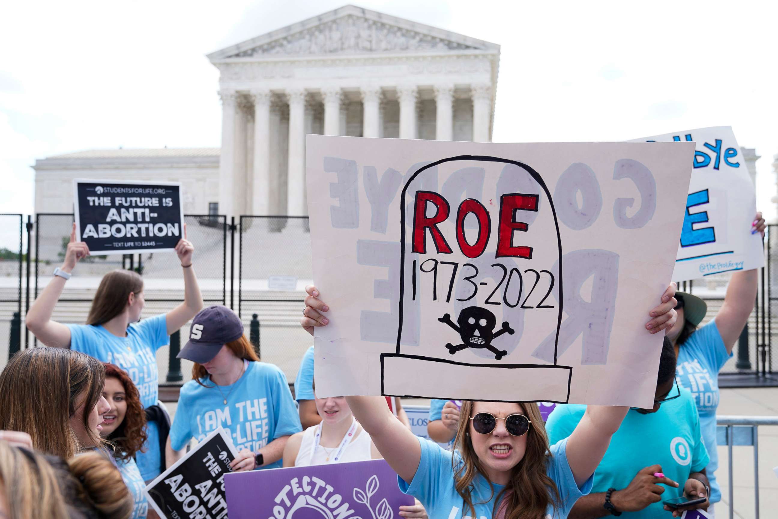 PHOTO: People celebrate the U.S. Supreme Court decision overturning Roe V. Wade in Washington, June 24, 2022.