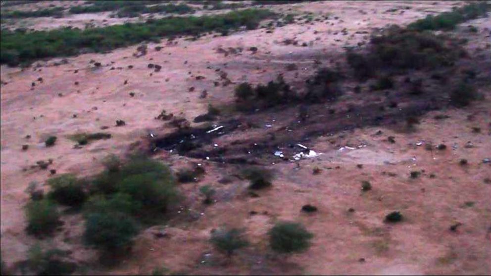 PHOTO: This photo provided on July 25, 2014 by the French army shows the site of the Air Algerie plane crash in Mali.