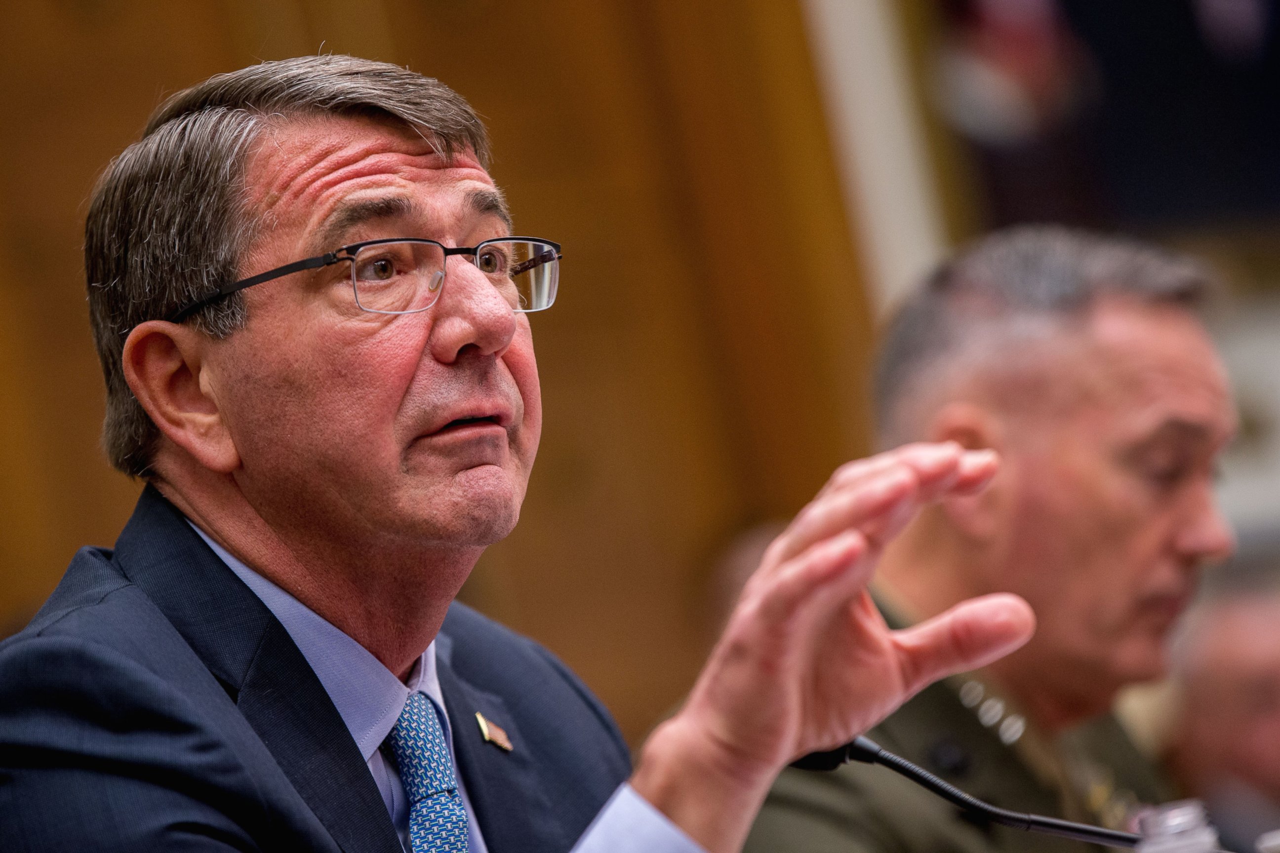 PHOTO: Defense Secretary Ash Carter testifies on Capitol Hill in Washington, Dec. 1, 2015, before the House Armed Services Committee hearing on the U.S. Strategy for Syria and Iraq.