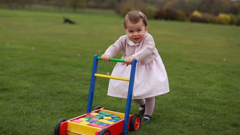 PHOTO: Princess Charlotte poses for a photograph, at Anmer Hall, in Norfolk, England. The princess will celebrate her first birthday on Monday