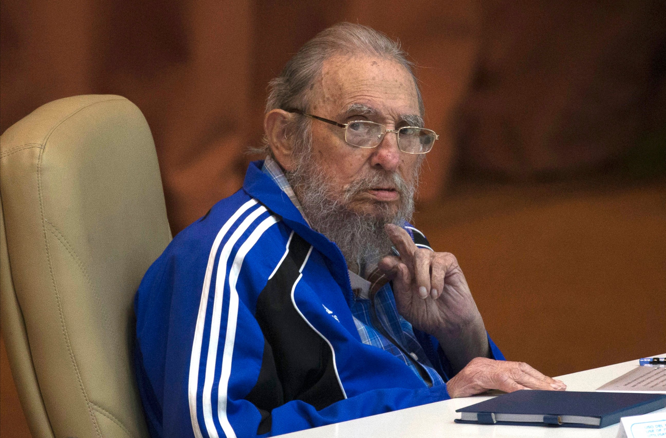 PHOTO: Fidel Castro attends the last day of the 7th Cuban Communist Party Congress in Havana, Cuba, on April 19, 2016.