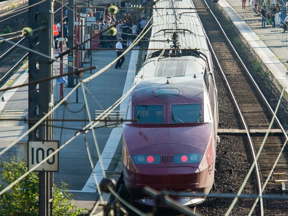 PHOTO: A Thalys train of French national railway operator, SNCF, stands at the main train station in Arras, northern France, after a gunman opened fire, Aug. 21, 2015.