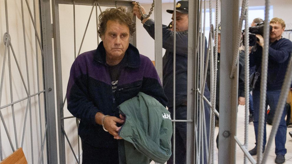 Activist and Arctic Sunrise Captain Peter Willcox, of the U.S., arrives for his bail hearing, at a court in Murmansk, Russia, in this Oct. 14, 2013 photo.
