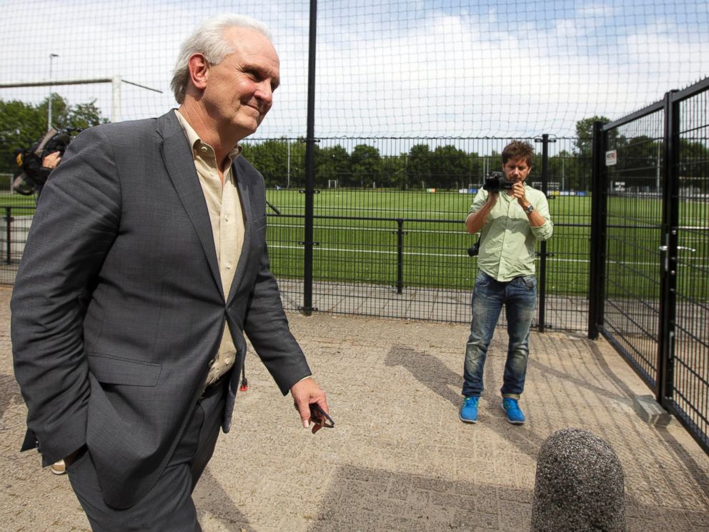 PHOTO: Mayor Pieter Broertjes arrives at a gathering in honor of two local victims of the downing of MH17 who belonged to a soccer club in Hilversum, Netherlands on July 19, 2014.