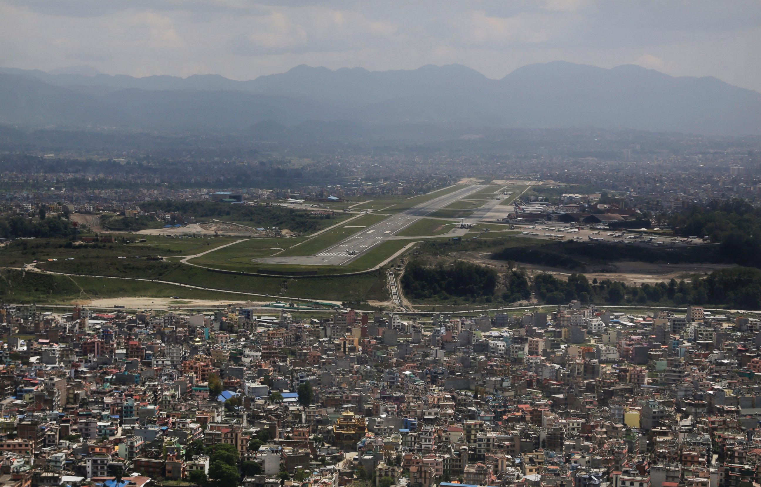PHOTO: A view of the Kathmandu airport two days after the earthquake in Kathmandu, Nepal, April 27, 2015.