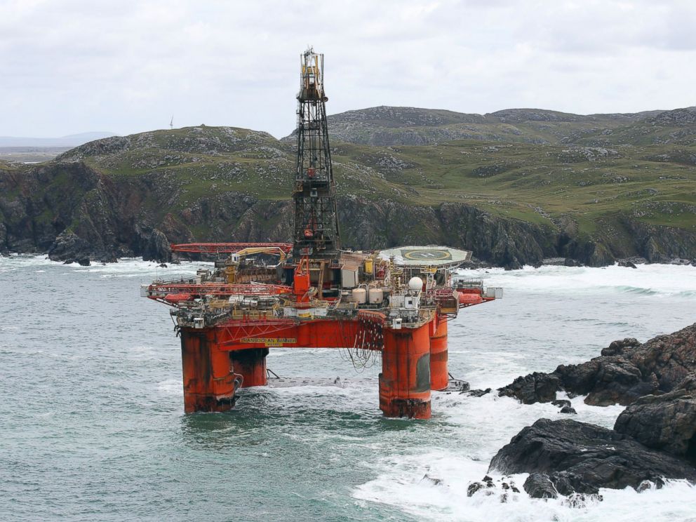 Massive Oil Rig Washes Ashore In Remote Scotland Abc News