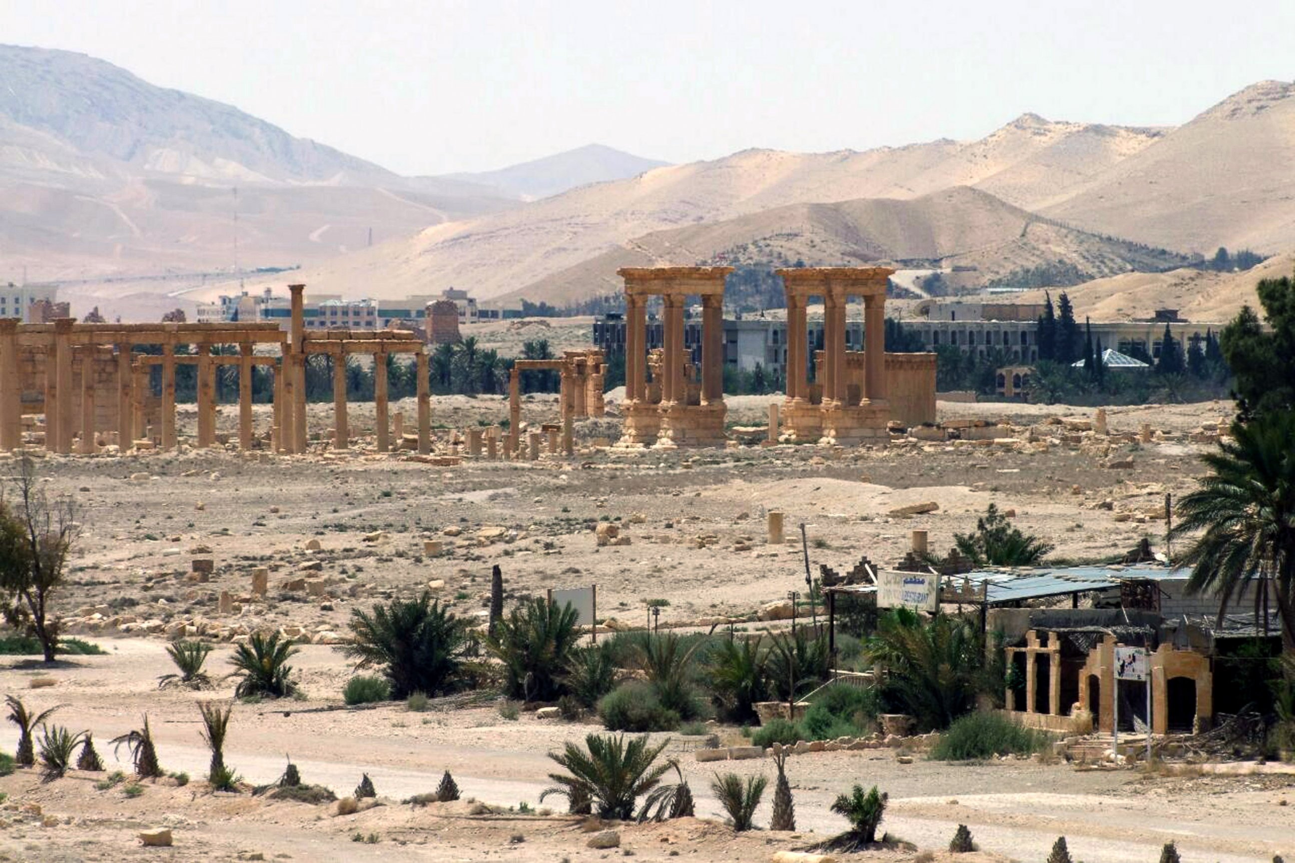 PHOTO: This file photo released on Sunday, May 17, 2015, by the Syrian official news agency SANA, shows the general view of the ancient Roman city of Palmyra, northeast of Damascus, Syria. 