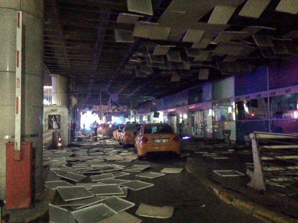 PHOTO: The entrance to the Ataturk Airport in Istanbul is seen after an attack, June 28, 2016.