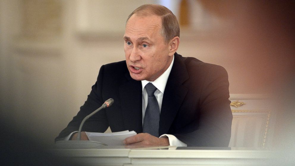Russian President Vladimir Putin chairs a meeting of the Council for Interethnic Relations and the Council for the Russian Language at the Kremlin in Moscow, Russia, on May 19, 2015.