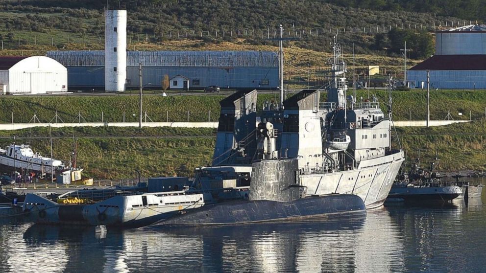 Argentinian submarine, the ARA San Juan in the port of Ushuaia, Argentina, Nov. 6, 2017, just a few days before it went missing at sea.

