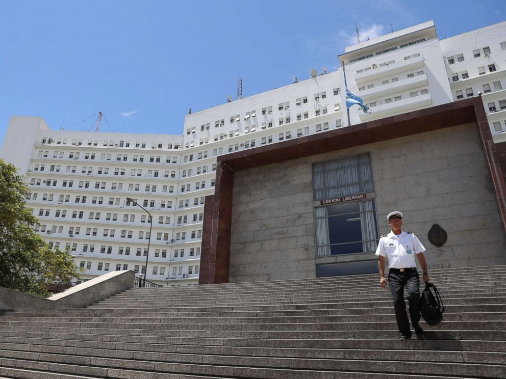 PHOTO: An officer of the Argentine Navy leaves its headquarters in Buenos Aires, Argentina, Nov. 17, 2017.