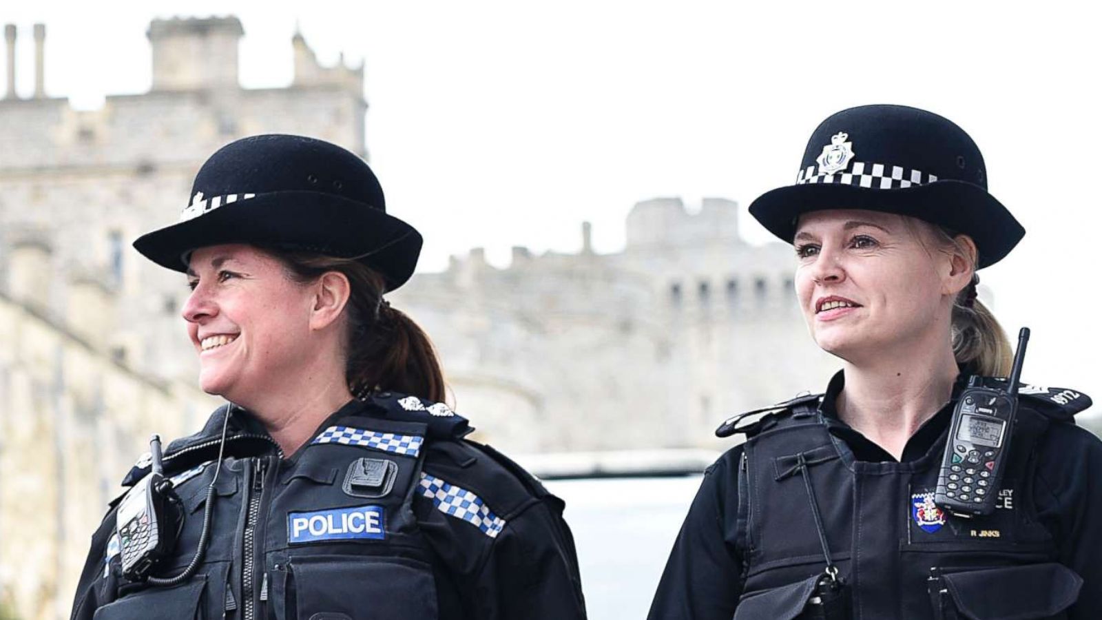 PHOTO: Police patrol the grounds outside of Windsor Castle in this undated photo.