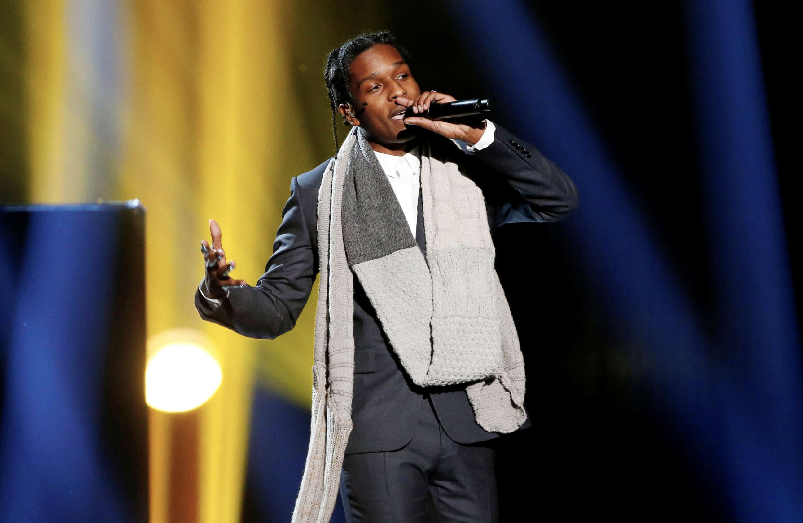 PHOTO: A$AP Rocky performs during the 42nd American Music Awards in Los Angeles, Nov. 23, 2014.