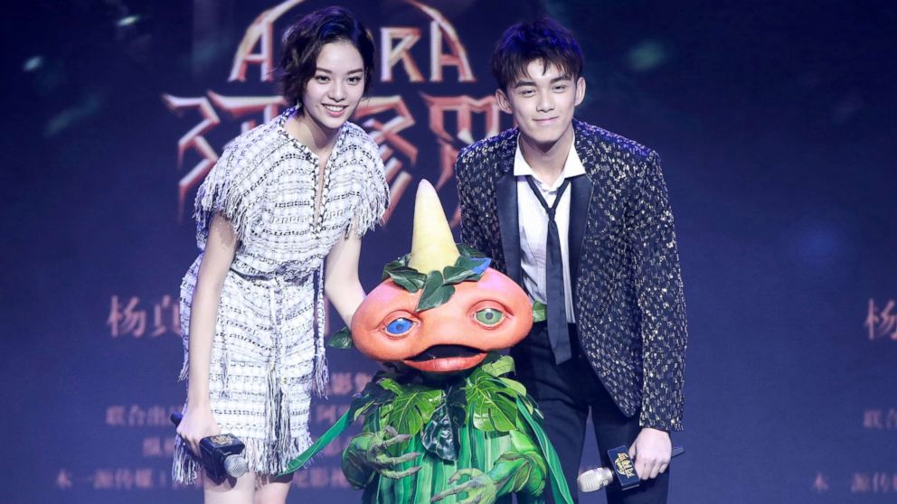 PHOTO: Actor Wu Lei and actress Zhang Yishang attend the press conference of film "Asura," Jan. 16, 2018, in Beijing.