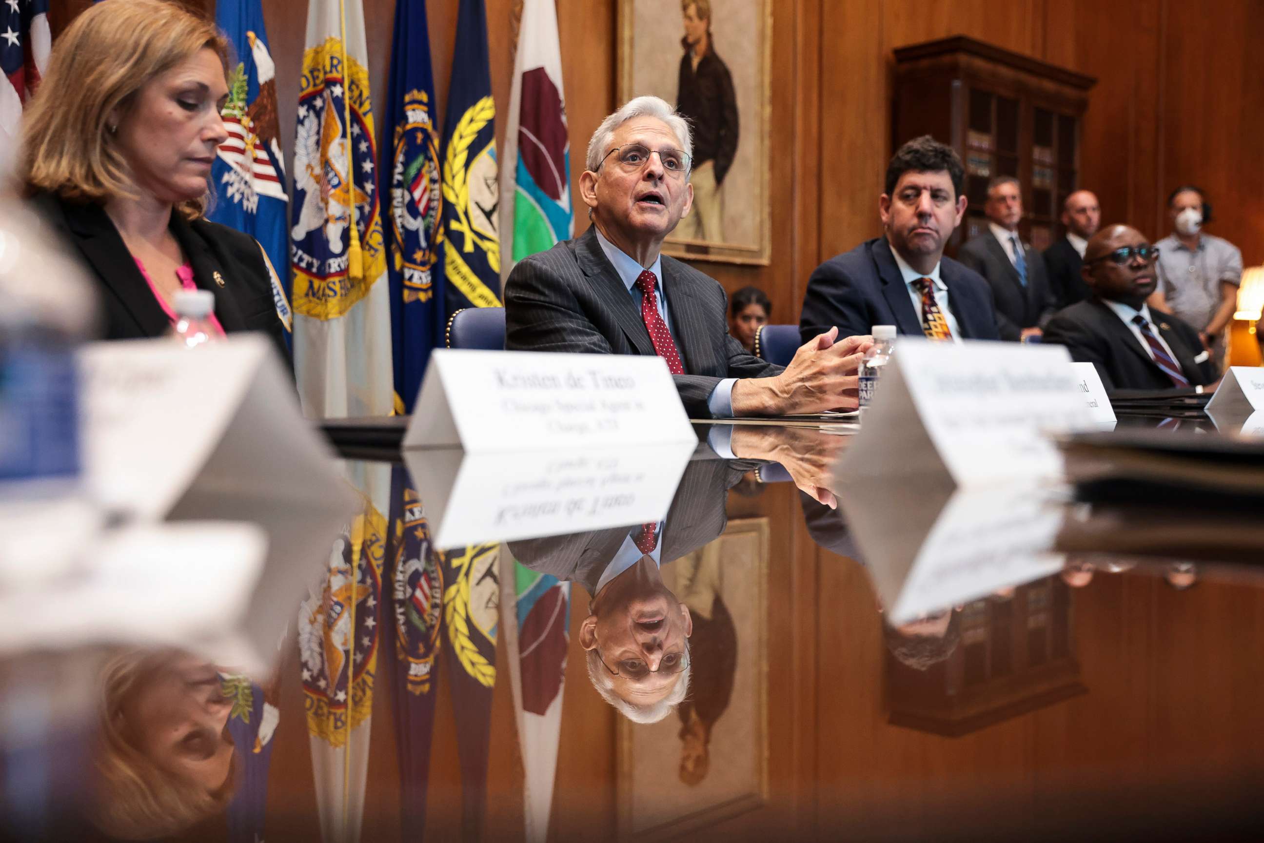 PHOTO: U.S. Attorney General Merrick Garland speaks following a briefing at the Department of Justice in Washington, July 20, 2022.