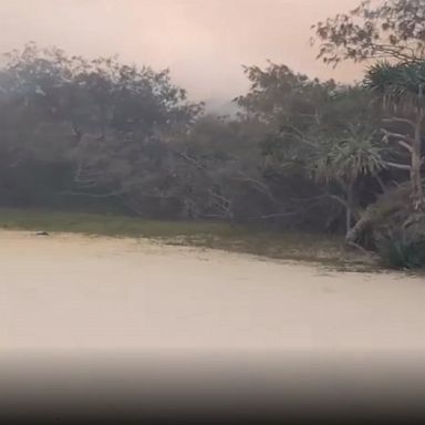 Residents are evacuated as bushfire smoke ravage the popular Fraser Island in Australia.