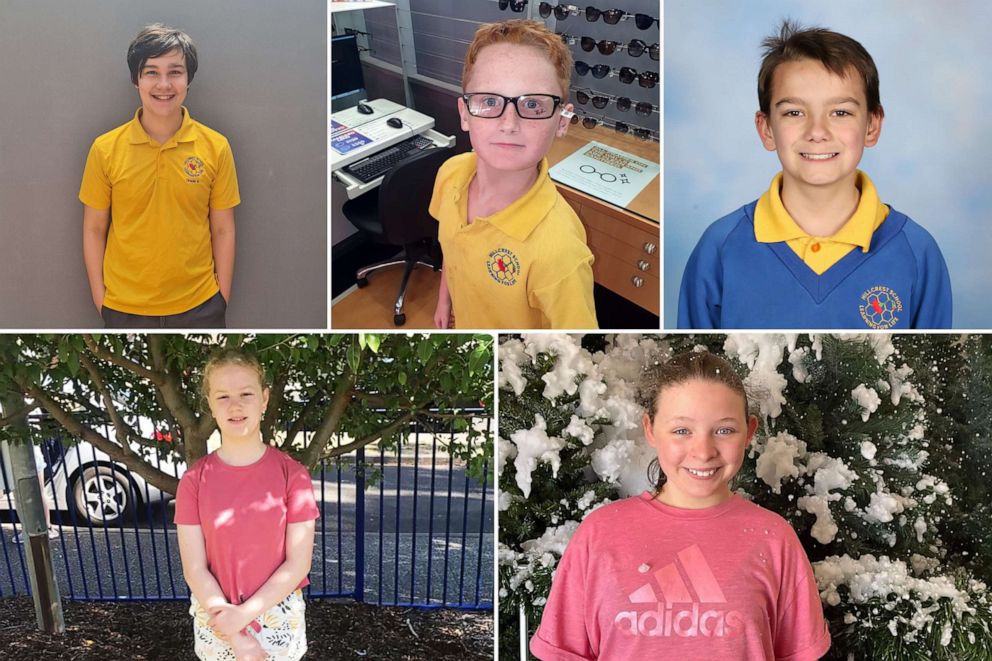 PHOTO: Zane Mellor, Peter Dodt, Jye Sheehan, Addison Stewart and Jalailah Jayne-Maree Jones, pictured in photos released by Tasmania Police, died after an inflatable bounce castle was lifted into the air by a gust of wind in Tasmania, Australia. 