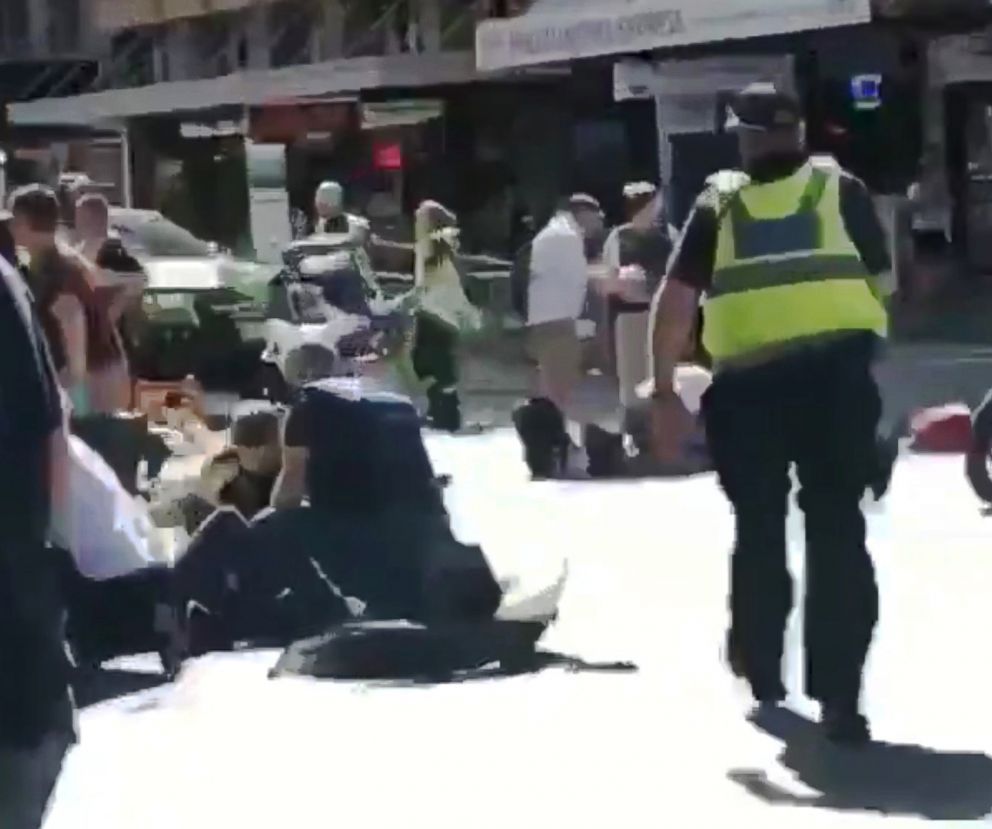 PHOTO: Emergency services attend to injured people at the in Flinders St. station in Melbourne, Australia, Dec. 21, 2017.