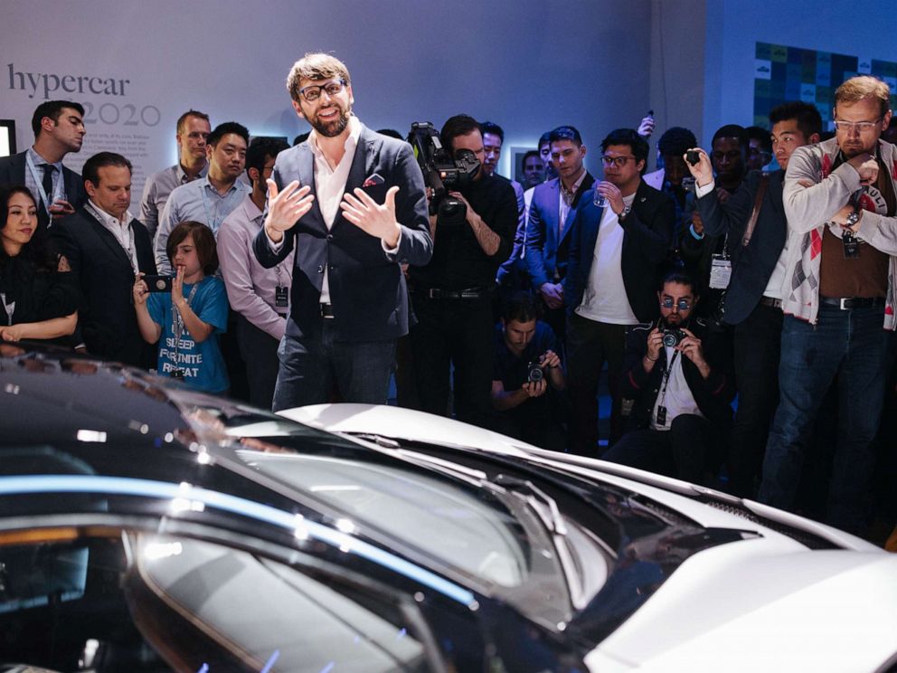PHOTO: Luca Borgogno, design director of Automobili Pininfarina, describes the Battista as pure, beautiful and rare. He spoke in New York to potential investors on April 16, 2019.