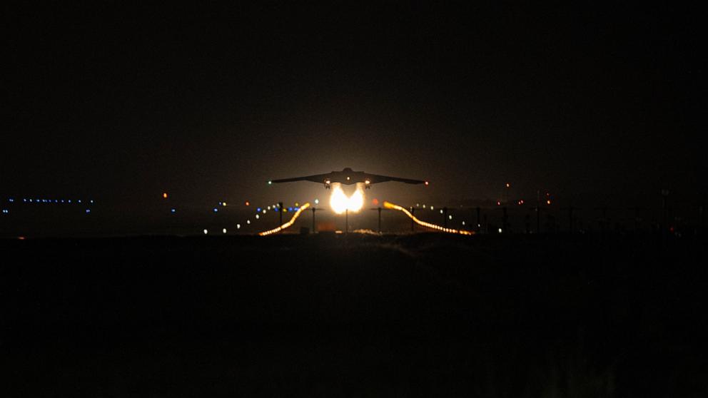 PHOTO: A U.S. Air Force B-2 Spirit takes off to support Operation Midnight Hammer at Whiteman Air Force Base, Missouri, June 2025.