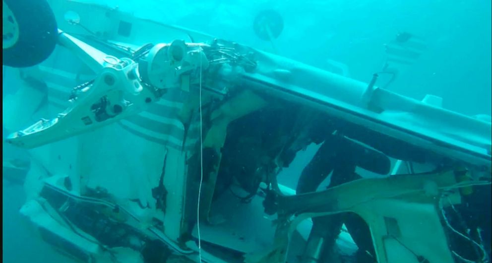 PHOTO: Bahamian authorities conducted underwater surveying and mapped the debris field at the scene of a helicopter crash off Grand Cay, in the Bahamas, July 5, 2019. 