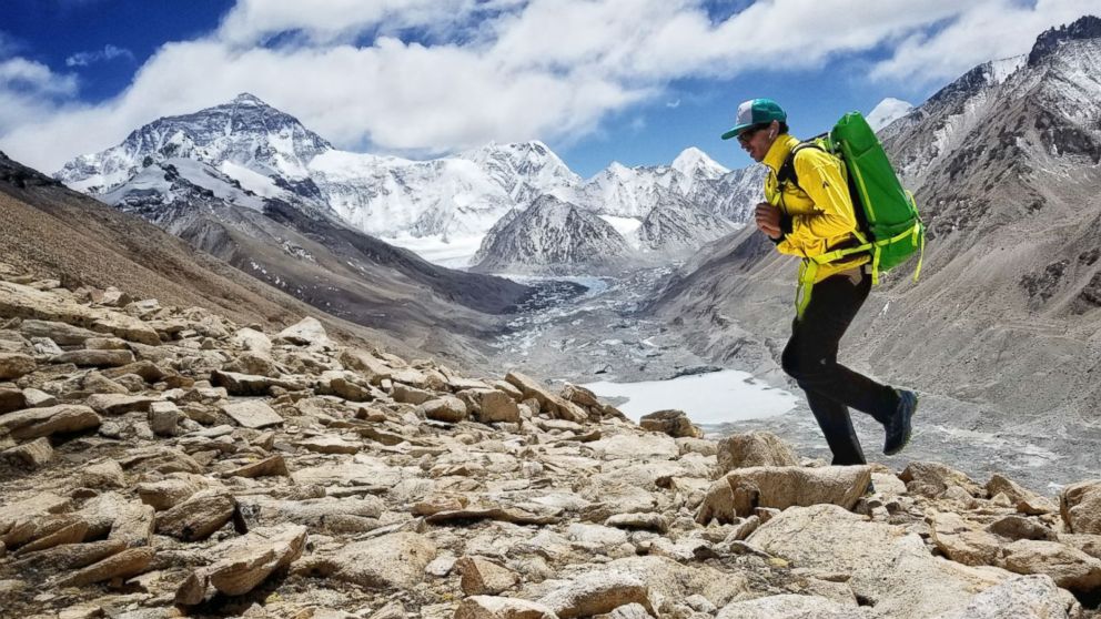 PHOTO: Mountaineer Adrian Ballinger at Mount Everest. 