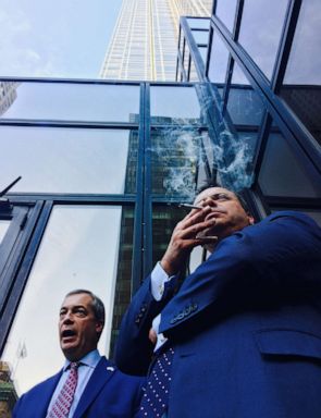 PHOTO: Nigel Farage and Arron Banks pictured outside Trump Tower on November 10th, 2016.
