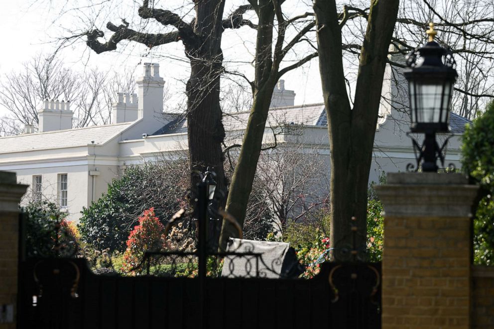 PHOTO: The exterior of Beechwood House, a property owned by sanctioned Russian oligarch Alisher Usmanov, on March 24, 2022 in London, United Kingdom.