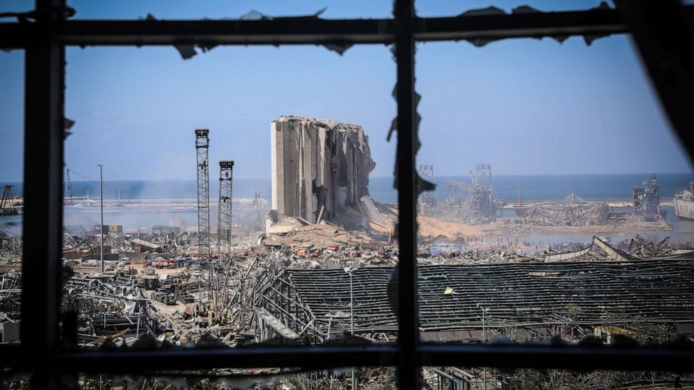 PHOTO: A view of the damaged port the day after a massive explosion in Beirut on Aug. 5, 2020.