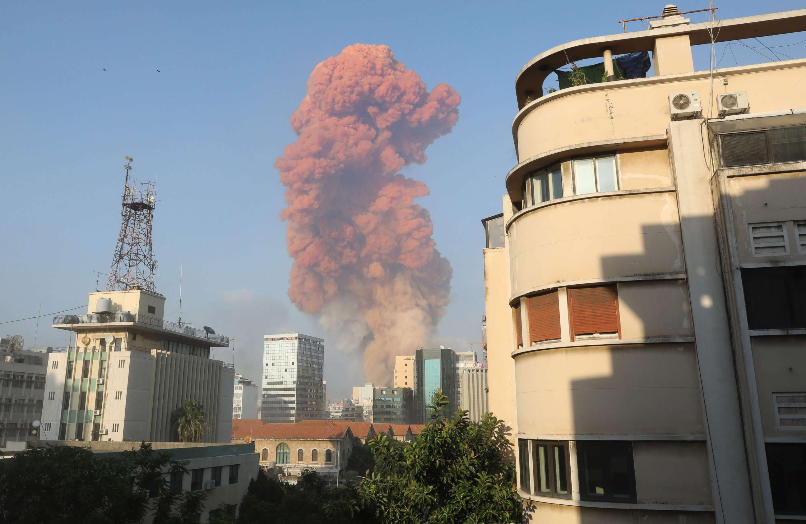 PHOTO: A picture shows the scene of an explosion in Beirut, Aug. 4, 2020.