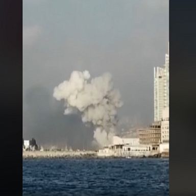 The video, taken from a boat off Beirut, showed a dramatic new angle of the explosion that killed at least 160 people and injured thousands.