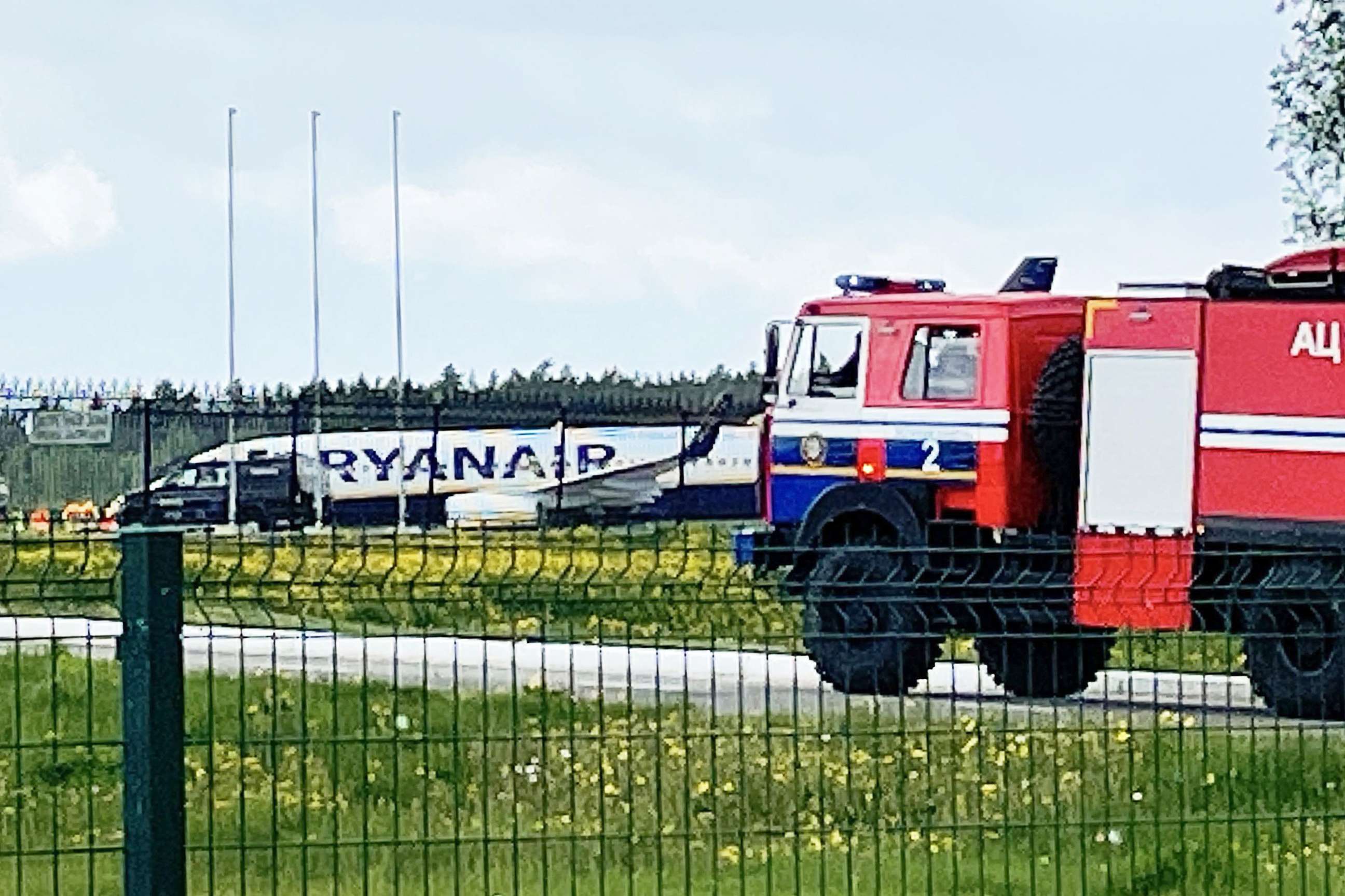 PHOTO: A Ryanair Boeing 737-8AS (flight number FR4978) is parked on Minsk International Airport's apron in Minsk, May 23, 2021.