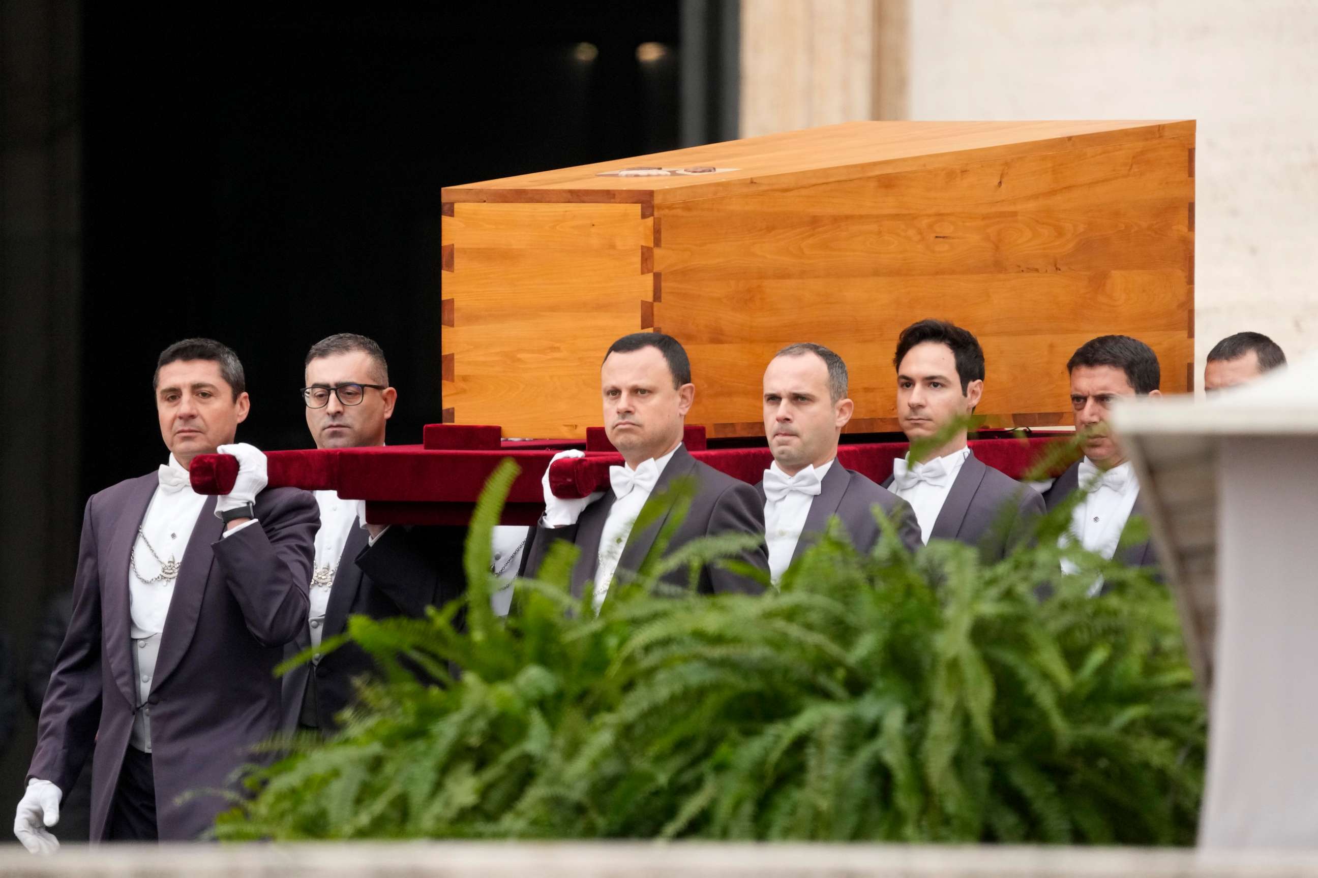 PHOTO: The coffin of late Pope Emeritus Benedict XVI is brought to St. Peter's Square for a funeral mass at the Vatican, Thursday, Jan. 5, 2023.