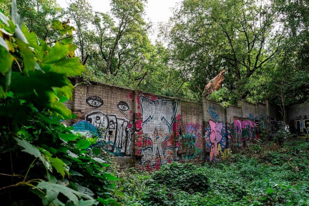 PHOTO: A graffiti-covered segment of the original Berlin wall, built in 1961, separating Berlin's Pankow district in the east from the Reinickendorf district in the west, is seen on Sept. 30, 2019.