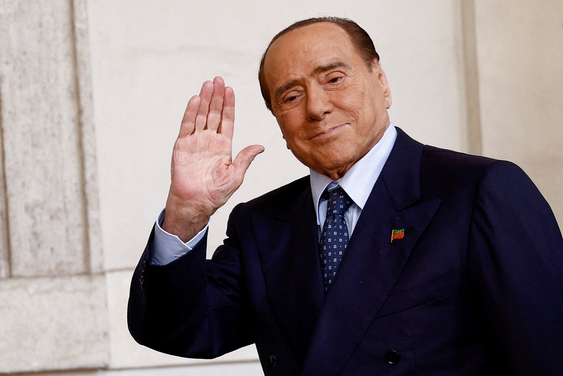 FILE PHOTO: Forza Italia leader and former Prime Minister Silvio Berlusconi arrives for a meeting with Italian President Sergio Mattarella at the Quirinale Palace in Rome, Italy October 21, 2022.
