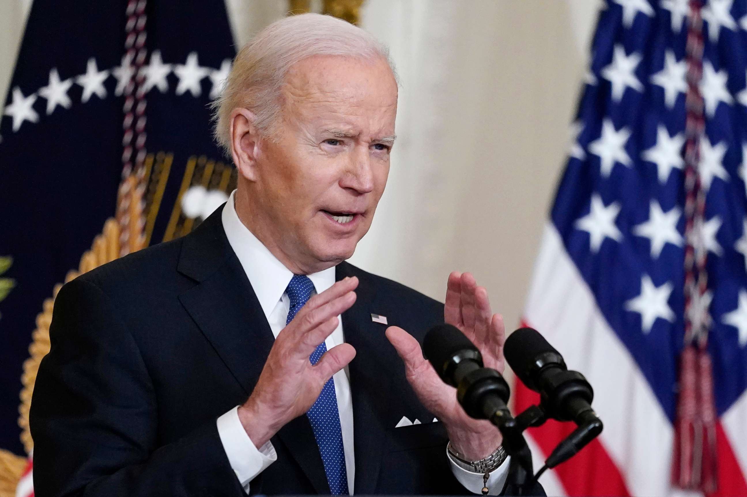 PHOTO: President Joe Biden speaks during an event in the East Room of the White House, April 5, 2022. 