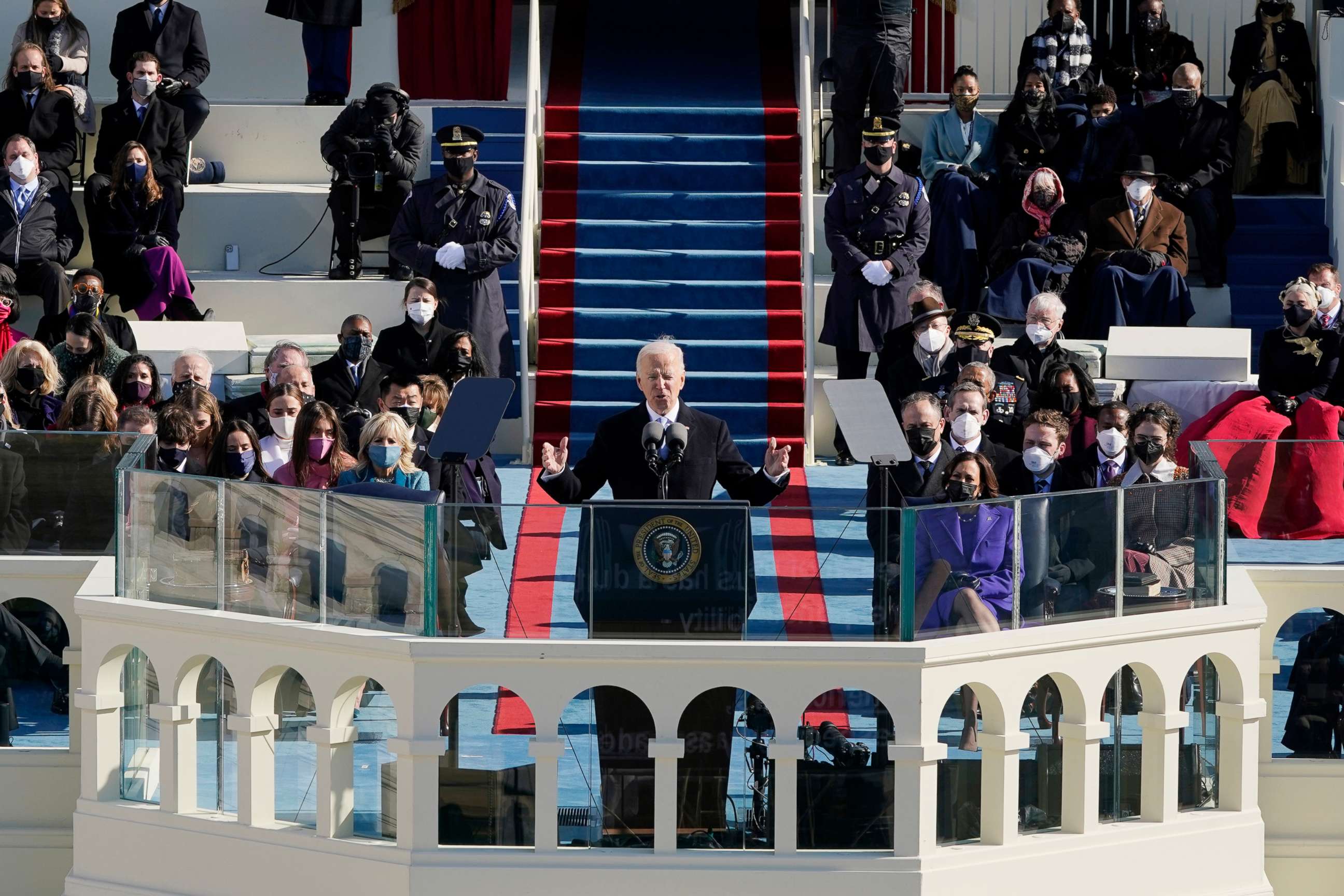 PHOTO: President Joe Biden speaks during the 59th Presidential Inauguration at the U.S. Capitol in Washington, Jan. 20, 2021.