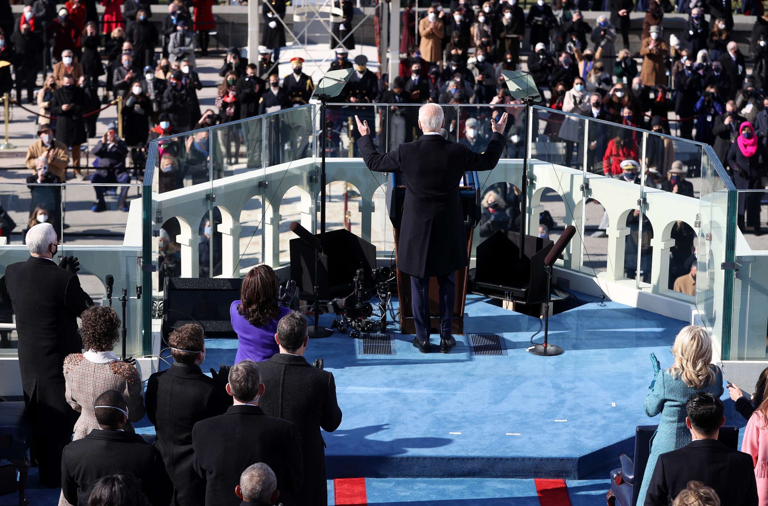 PHOTO: President Joe Biden delivers his inaugural address on the West Front of the U.S. Capitol on Jan. 20, 2021, in Washington.