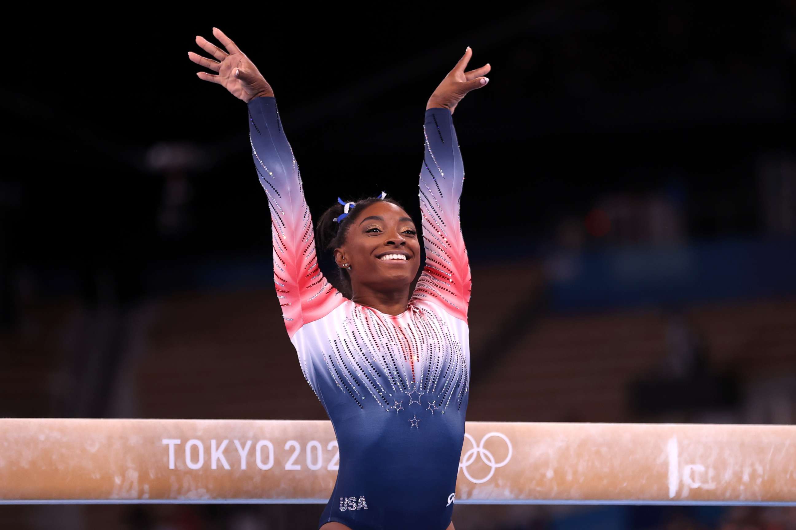 PHOTO: Simone Biles competes in the Women's Balance Beam Final on day eleven of the Tokyo 2020 Olympic Games at Ariake Gymnastics Centre on Aug. 3, 2021 in Tokyo.