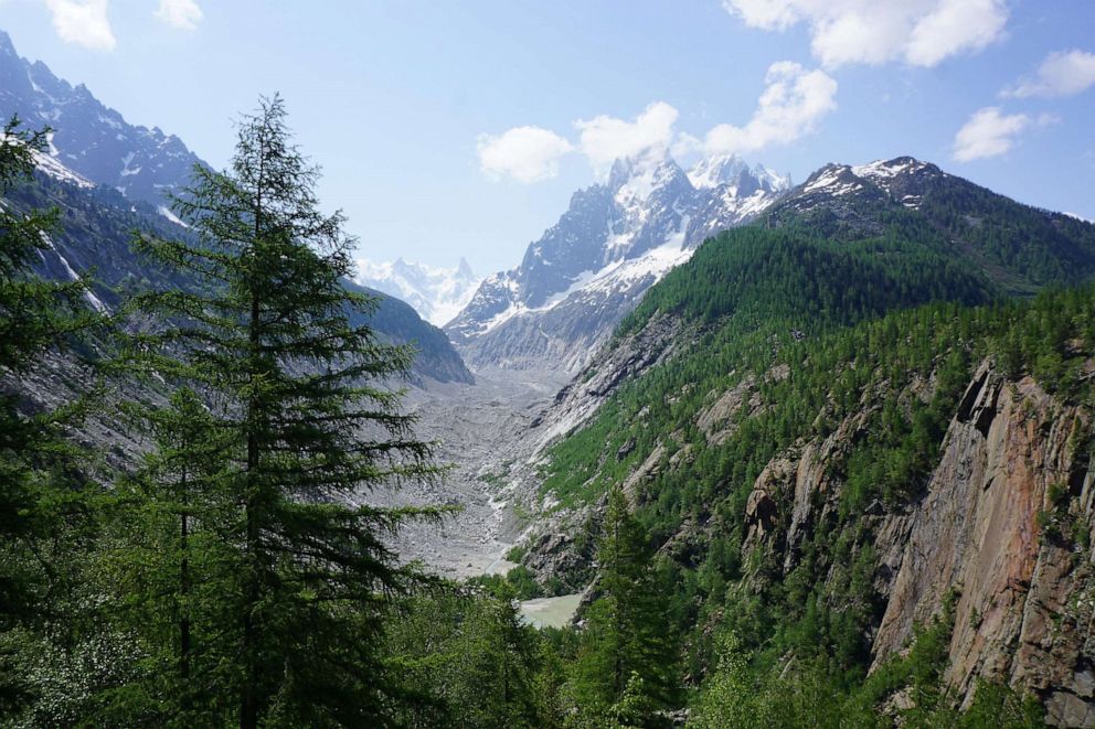 PHOTO: Mer de Glace frontal position.