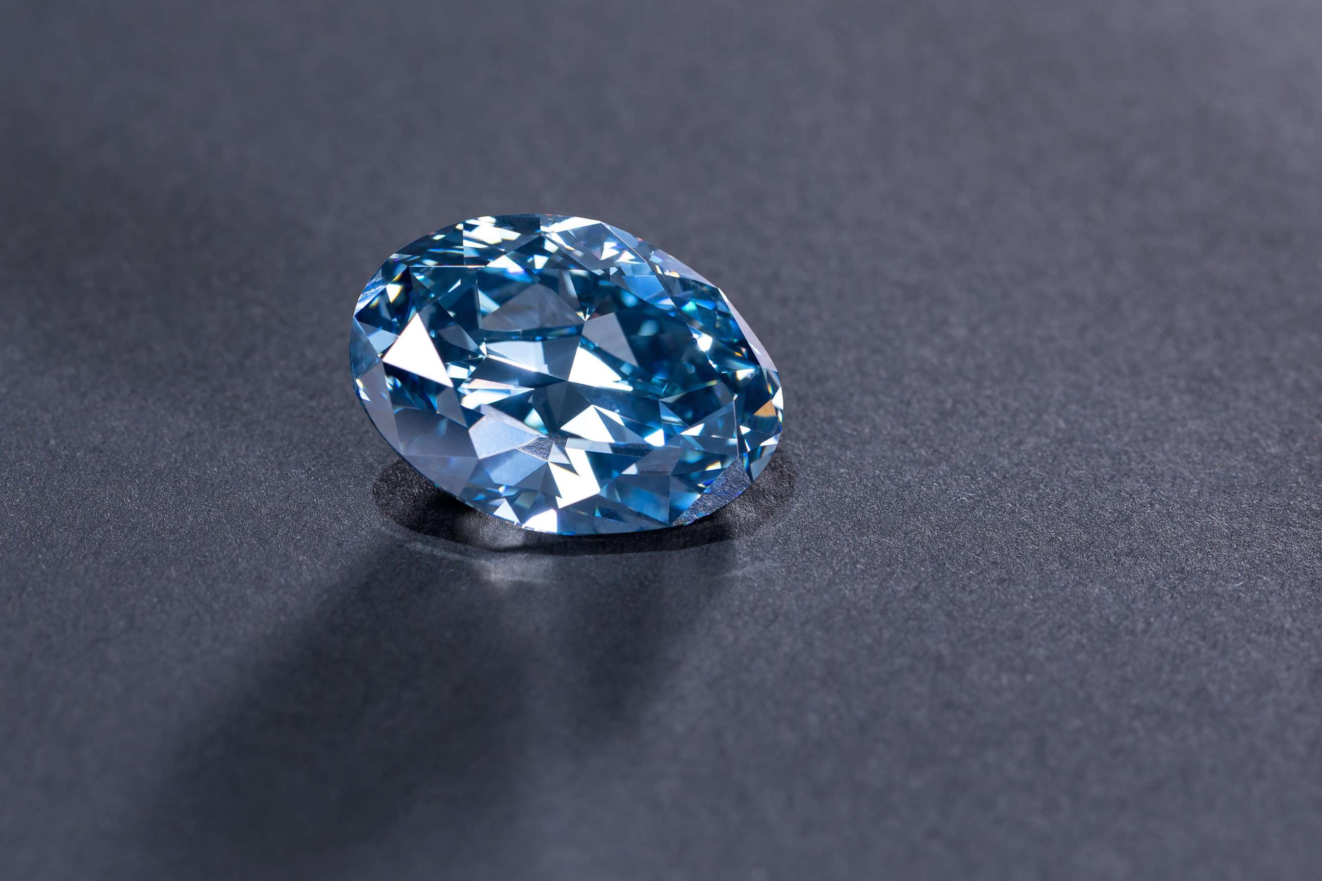 PHOTO: A rare blue diamond, weighing over 20 carats, was unveiled in Botswana on April 17, 2019.